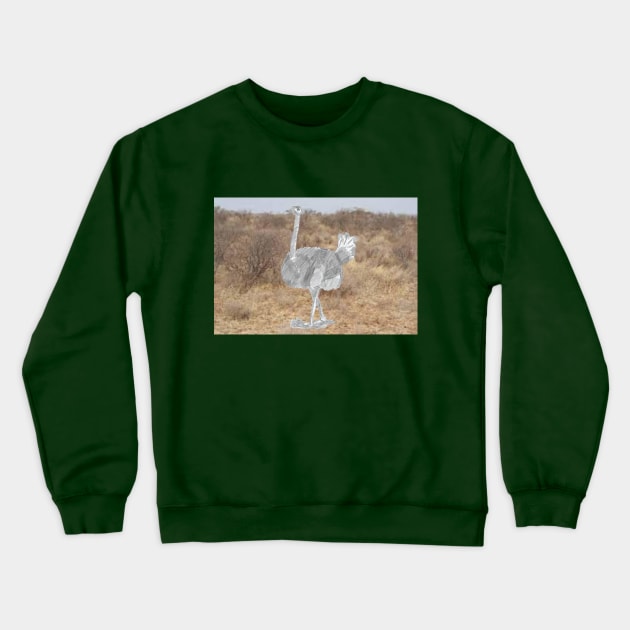 Nandu Ostrich Crewneck Sweatshirt by Mila-Ola_Art